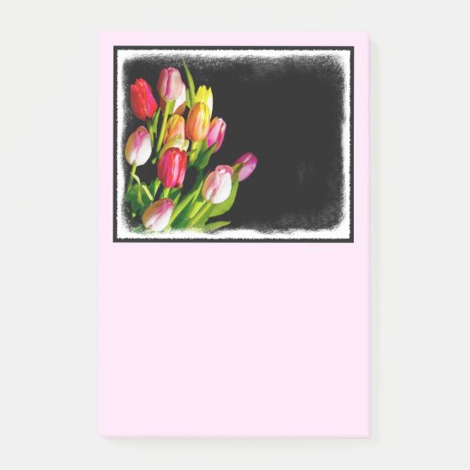Tulp schilderen - Oorspronkelijke blowerende kunst Post-it® Notes (Voorkant)