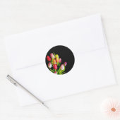 Tulp schilderen - Oorspronkelijke blowerende kunst Ronde Sticker (Envelop)