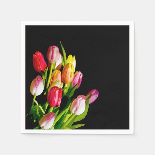 Tulp schilderen - Oorspronkelijke blowerende kunst Servet (Voorkant)