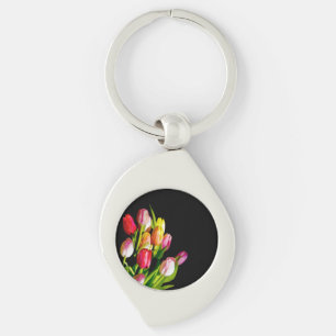 Tulp schilderen - Oorspronkelijke blowerende kunst Sleutelhanger