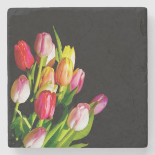 Tulp schilderen - Oorspronkelijke blowerende kunst Stenen Onderzetter