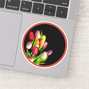 Tulp schilderen - Oorspronkelijke blowerende kunst Sticker