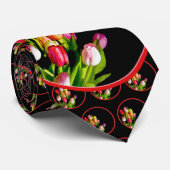 Tulp schilderen - Oorspronkelijke blowerende kunst Stropdas (Opgerold)