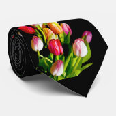 Tulp schilderen - Oorspronkelijke blowerende kunst Stropdas (Opgerold)