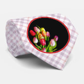 Tulp schilderen - Oorspronkelijke blowerende kunst Stropdas (Opgerold)