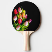 Tulp schilderen - Oorspronkelijke blowerende kunst Tafeltennisbatje (Achterkant)
