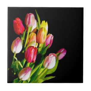Tulp schilderen - Oorspronkelijke blowerende kunst Tegeltje