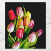Tulp schilderen - Oorspronkelijke blowerende kunst Wijn Etiket (Enkel label)