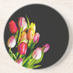 Tulp schilderen - Oorspronkelijke blowerende kunst Zandsteen Onderzetter