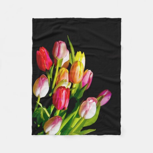 Tulp Schilderij - Originele Bloem Kunst Fleece Deken (Voorkant)