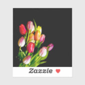 Tulp Schilderij - Originele Bloem Kunst Sticker (Vel)