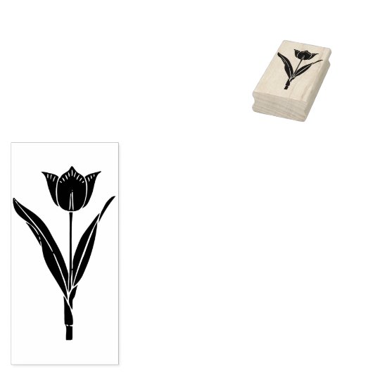 Tulp silhouet kunst stempel (Gestempeld)