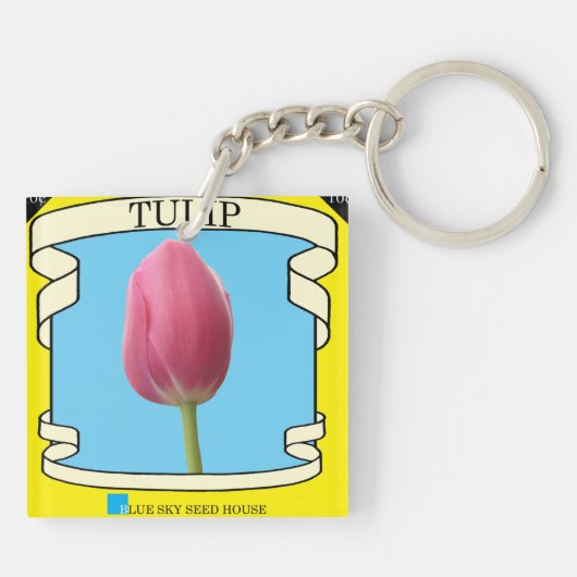 Tulp Sleutelhanger voor zaadverpakking (Achterkant)