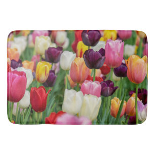 Tulp Spring Flowers Garden Floral Geel Roze Rood Badmat