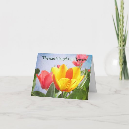 Tulp Spring Joy Earth Day Groet Kaart (Voorkant)