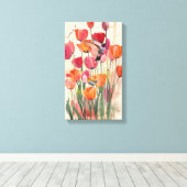 Tulp Symfonie Opgerekt Canvasprint Canvas Afdruk (Insitu (Houten vloer))