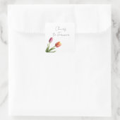 Tulp Tango Vierkante Sticker (Tas)
