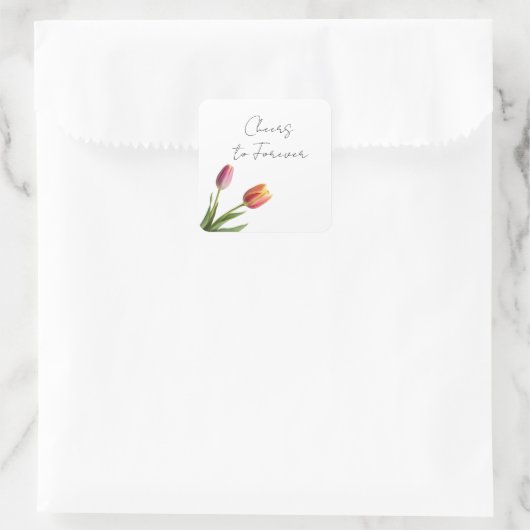 Tulp Tango Vierkante Sticker (Tas)