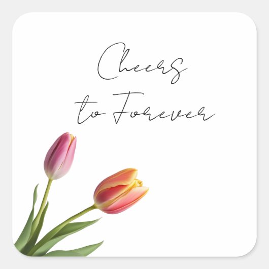 Tulp Tango Vierkante Sticker (Voorkant)