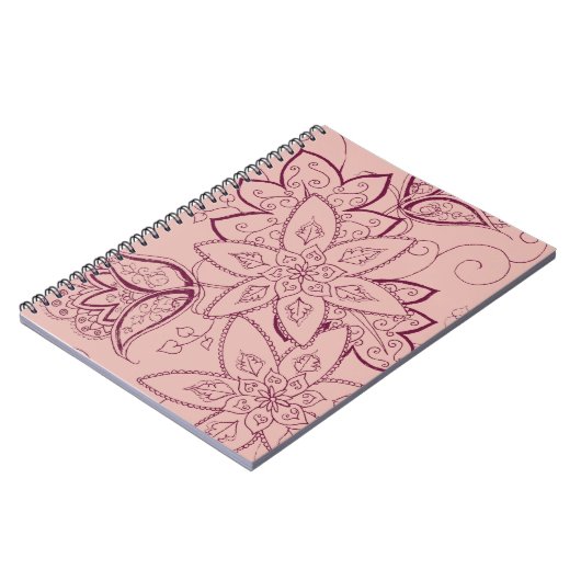 Tulp Tattoo-laptop (Roos) Notitieboek (Linkerzijde)