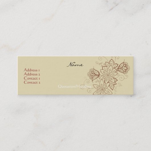 Tulp Tattoo Profile Cards (Zand) Mini Visitekaartje (Voorkant)