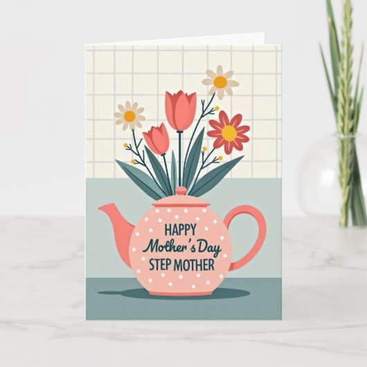 Tulp Theekan Moederdag Kaart (Voorkant)