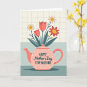 Tulp Theekan Moederdag Kaart (Gele Bloem)