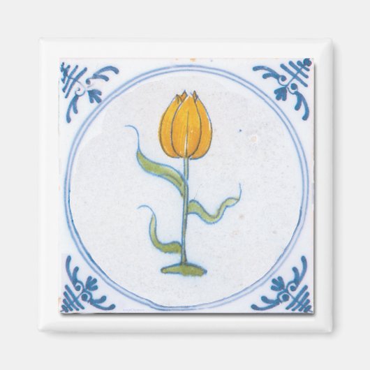 Tulp Tile Art met Blue en White Magnet (Voorkant)