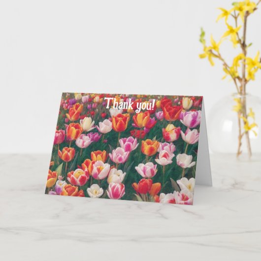 Tulp Tuin Bloem Dank je wel Card Kind Kaart (Gele Bloem)