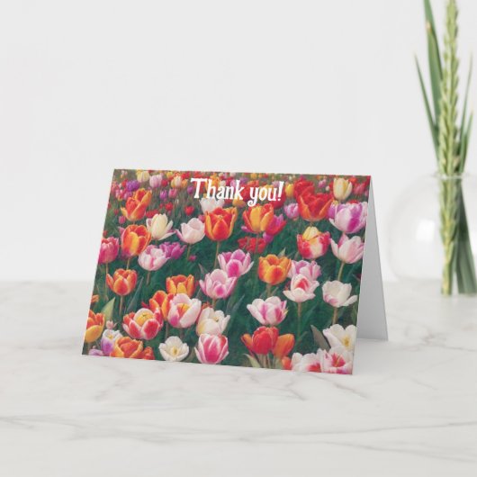 Tulp Tuin Bloem Dank je wel Card Kind Kaart (Voorkant)