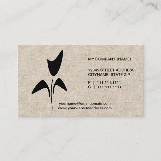 Tulp Tuinier Bloemist Bloemen Logo Visitekaartje (Voorkant)