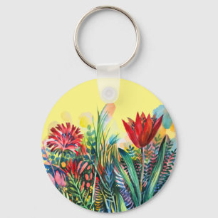 Tulp tuinmagneet sleutelhanger