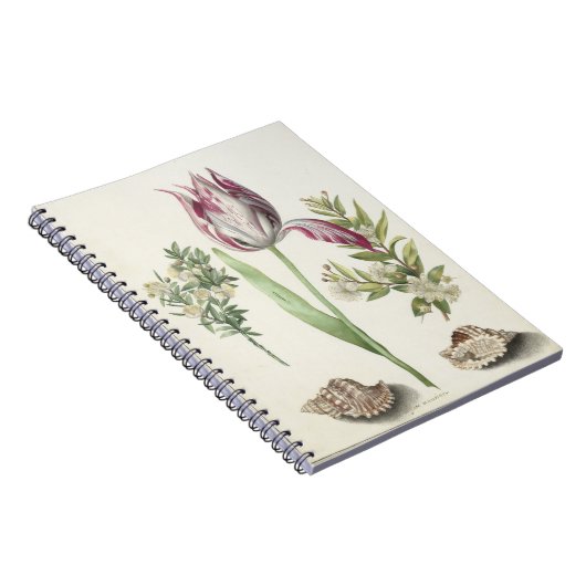 Tulp, twee takken van Myrtle Briefkaart Notitieboek (Rechterzijde)