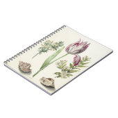 Tulp, twee takken van Myrtle Briefkaart Notitieboek (Linkerzijde)