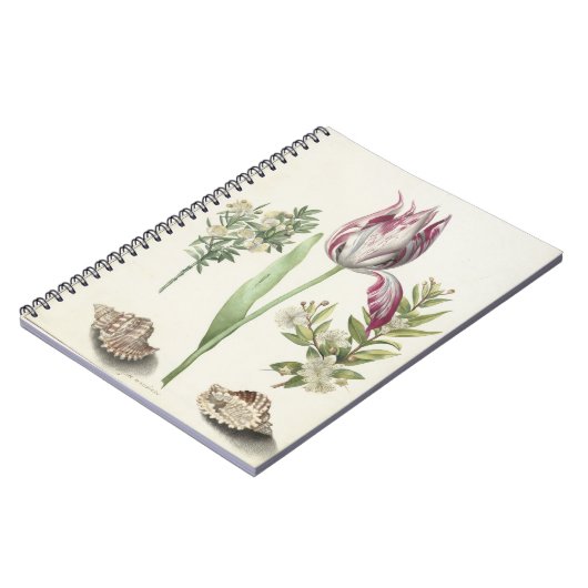 Tulp, twee takken van Myrtle Briefkaart Notitieboek (Linkerzijde)