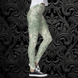 Tulp van William Morris,  Bloemenkunst Leggings<br><div class="desc">Tulp (1875) van William Morris is een  Victoriaans Era fine art Pre-Raphaelite motief oorspronkelijk gemaakt als stof voor textiel of behang. Een decoratieve bloemenscène in subtiele groene en neutrale tinten met bloeiende voorjaarsbloemen inclusief tulpen tegen een gebladerte achtergrond.</div>