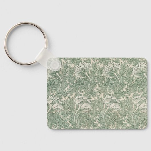 Tulp van William Morris, Bloemenkunst Sleutelhanger (Achterkant)