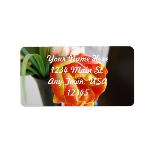 Tulp van zijde etiket (Voorkant)