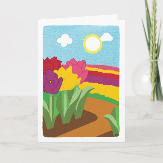 Tulp veld blanco kaart (Voorkant)