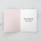 Tulp verjaardagsboeket met zilveren bladeren kaart (Binnen)