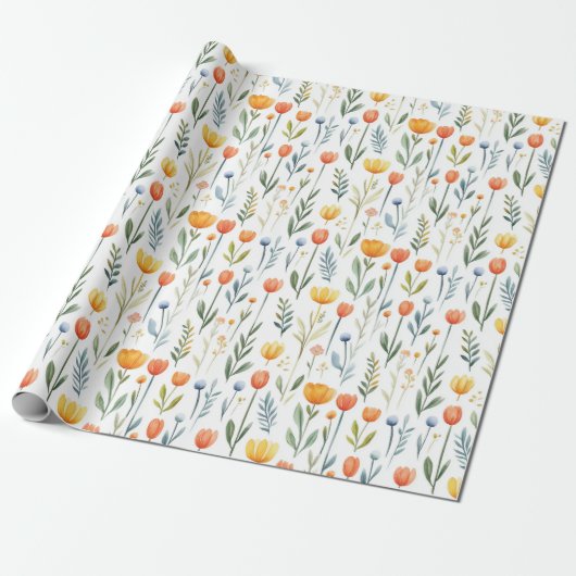 Tulp verjaardagscadeau inpakpapier voor haar (Uitgerold)
