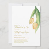Tulp viering van het leven rouwkaart kaart (Voorkant)