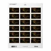 Tulp Vlinder Monogram R Adresetiketten Etiket (Full Sheet)
