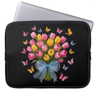 Tulp & Vlinders Elegantie Laptop Hoes