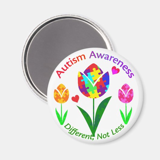 Tulp voor Autisme Bewustzijn Magneet (Voorkant / Achterkant)