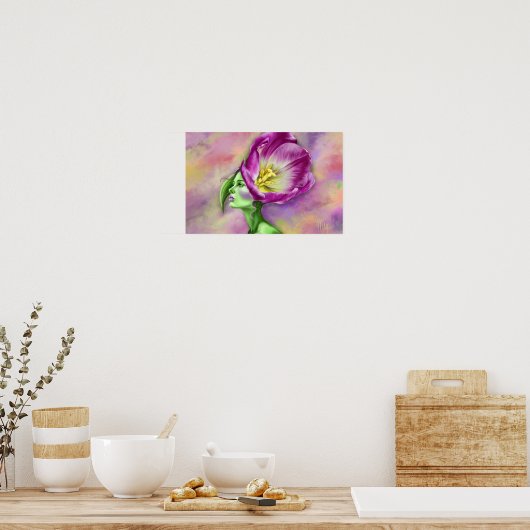 Tulp Vrouw Poster (Keuken)