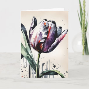 Tulp - Watercolor bloemen Kaart