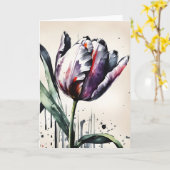 Tulp - Watercolor bloemen Kaart (Gele Bloem)