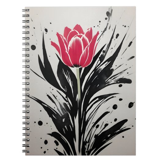 Tulp - Watercolor bloemen Notitieboek (Voorkant)