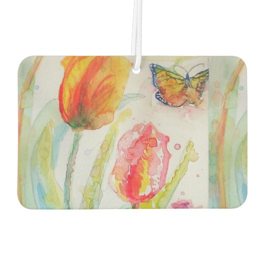 Tulp Waterverf, bloem, auto, zoetstof Luchtverfrisser (Achterkant)